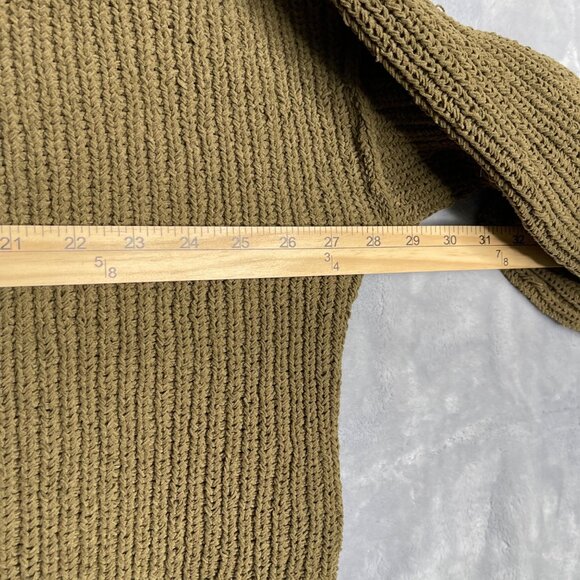 Aerie‎ Oversized Sweater Womens M Olive Green Chunky Knit Relaxed Fit Slouchy - Picture 9 of 11